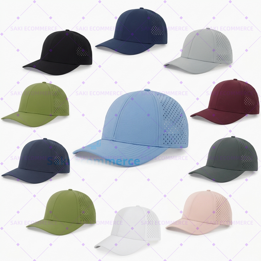 6-Panel Laser Perforated Performance Drop-Hole Trucker Hat