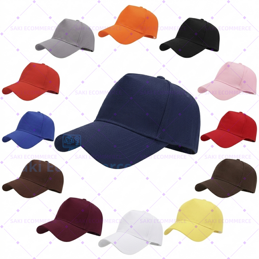 Classic Blank 5-Panel Cotton Baseball Cap