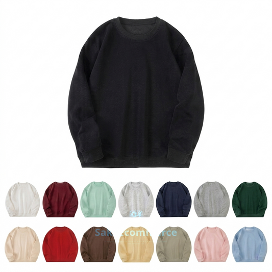 Cotton Crewneck Sweatshirt – Classic Round Neck Pullover