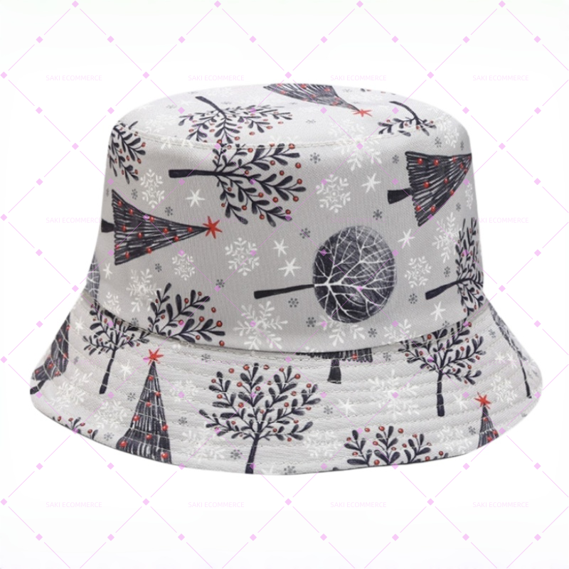 Festive Winter Wonderland Pattern Bucket Hat