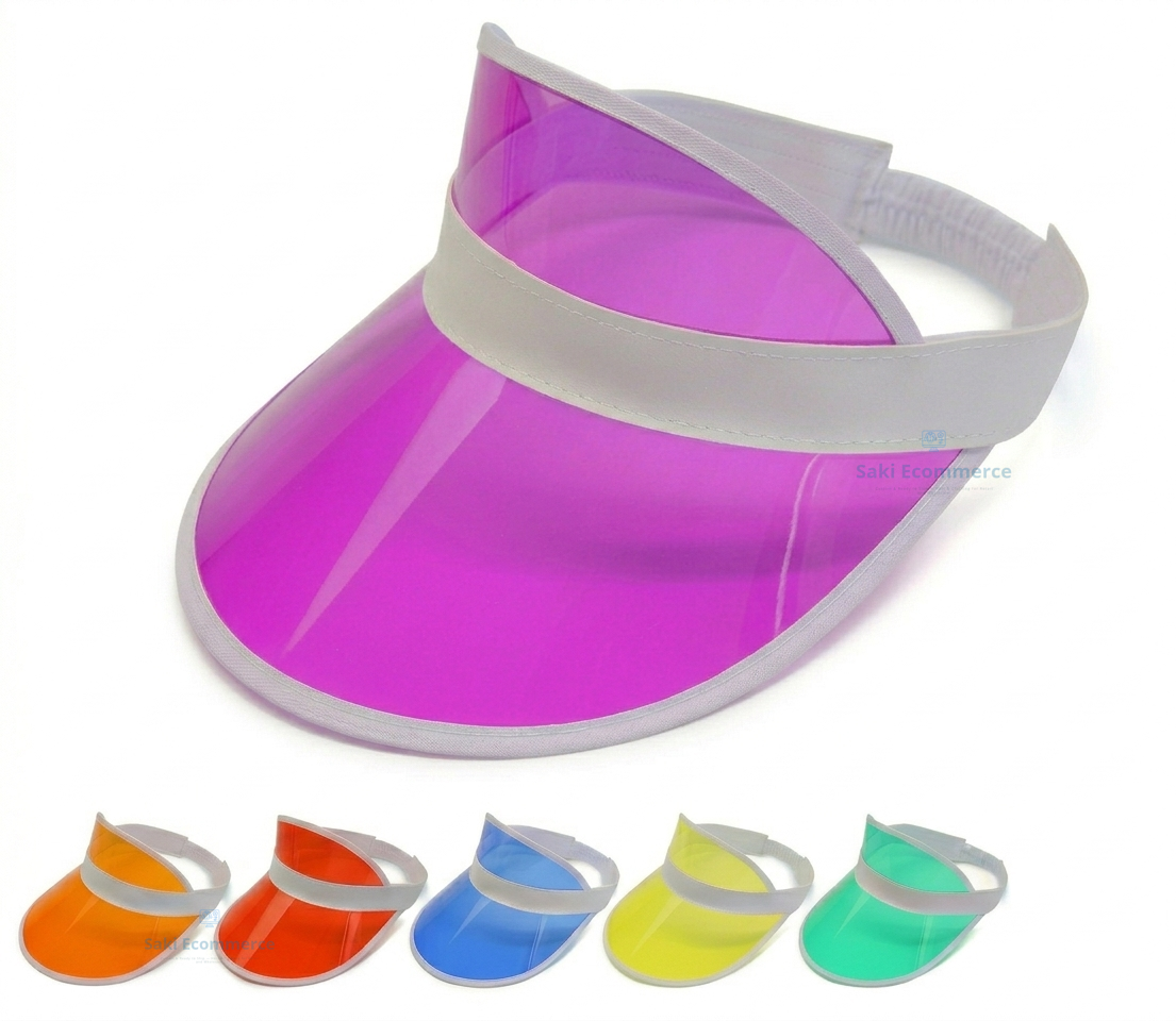 Retro Translucent Neon PVC Sun Visor Hat