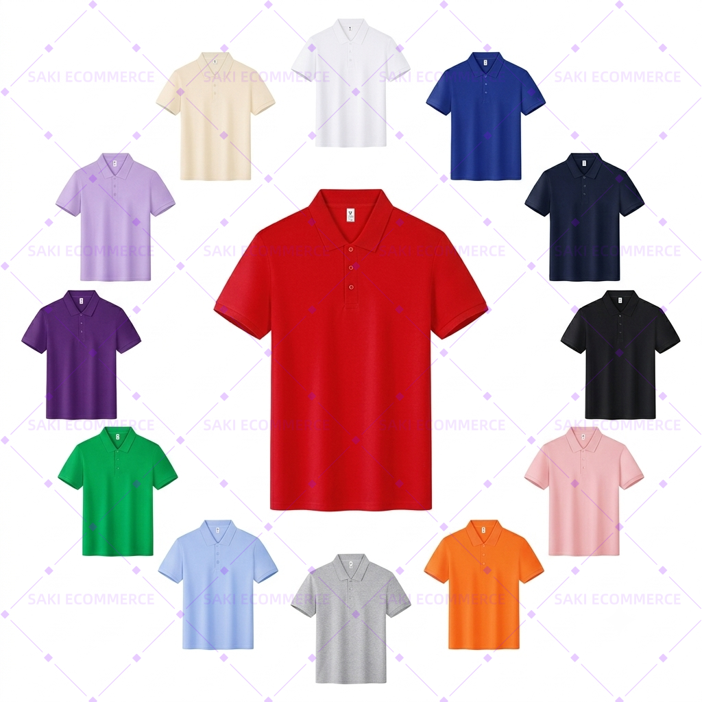 Unisex Cotton Blank Short Sleeve Polo Shirt