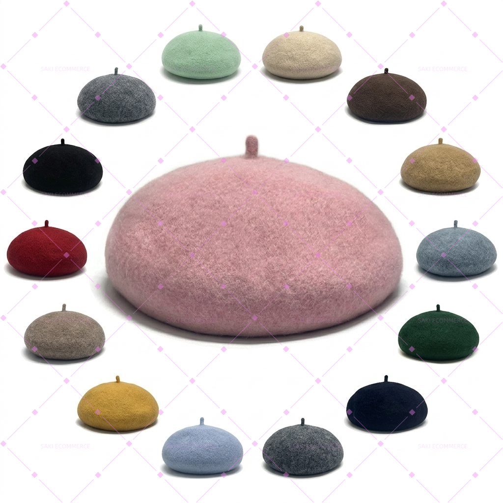 Wool Blend Classic Felt Beret Hat